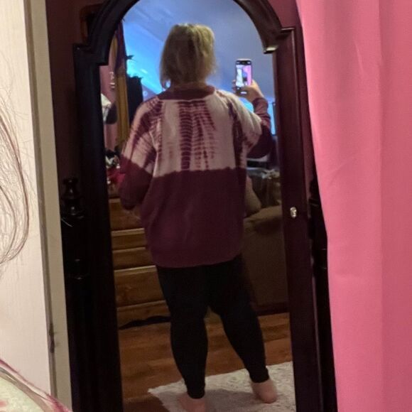 The Lounge Life Weekendย Sweatshirt 1XL Tye-dyed Pink &โWhiteโOverโSized - Picture 4 of 10